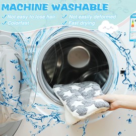 Tudomro 10 Pcs Guinea Pig Bed Mat with Cleaning Dustpan Brush 15" x 11" Small Animal Bedding Fleece Bunny Winter Sleeping Pad for Small Dogs Cats Rats Hedgehogs Ferrets Hamster Indoor