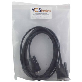 YCS Basics Black 10 Foot DB9 9 Pin Serial / RS232 Male/Female Extension Cable