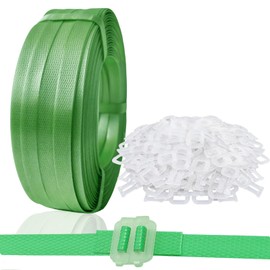 NEWANRAN Plastic Packaging Banding Strapping Kit, 1/2" x 500' Polypropylene Straps & 100 Buckles, Green