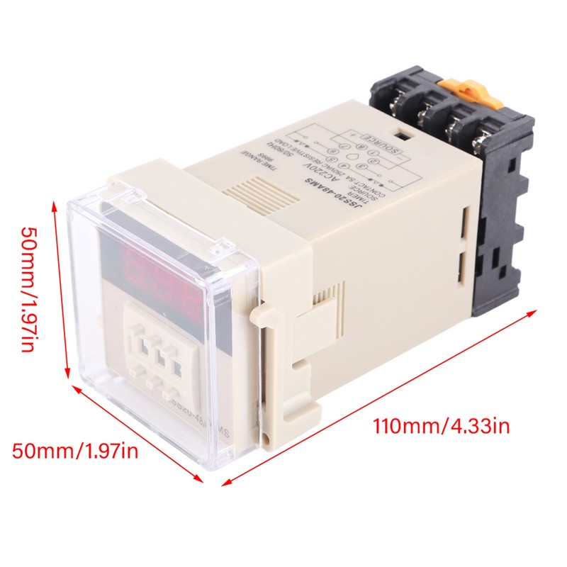 JSS20‑48AMS Power On Delay Timer Relay Digital Display 1‑999S AC