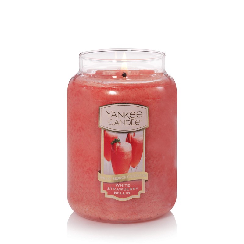 Yankee Candle White Strawberry Bellini Scented, Classic 22oz Large Jar