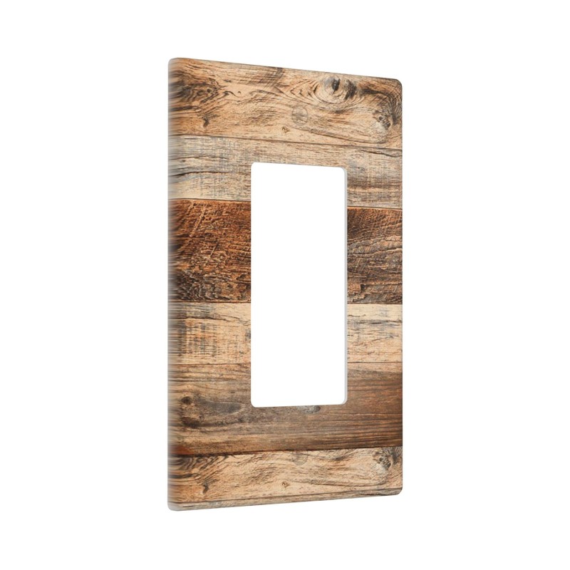 Brown Wood Rocker Light Switch Cover 1 Gang Single Decorator
