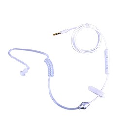 Audífonos Alambrico In Ear con Micrófono, Auriculares Un Solo Oido 3.5mm con Control Volumen, Auricular Mono Tubo de Aire Transparente
