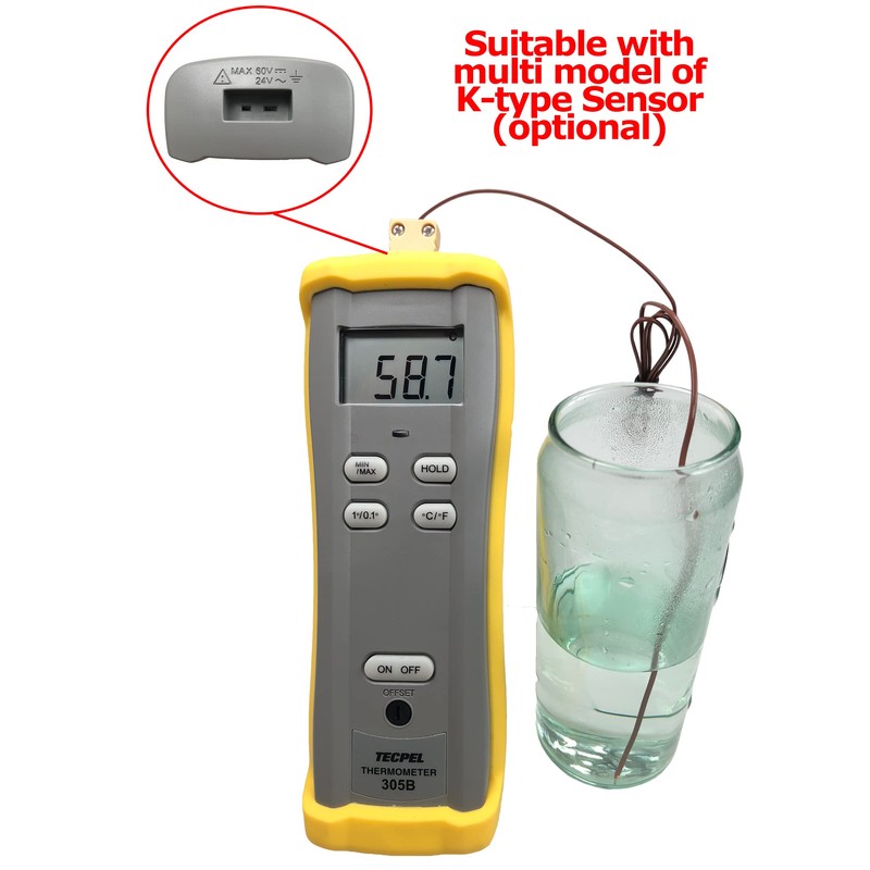 TECPEL DTM-305B digital Single input Thermometer with type k bead
