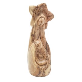Zuluf 7.8" Olive Wood Holy Family Nativity Scene – Hand-Carved Statue of Joseph, Mary & Baby Jesus in Embrace – Religious for Catholic Home Decor – HOF020