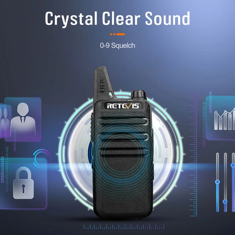 Retevis RT22 UHF Walkie Talkie VOX Two Way Radios for