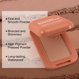 Boobeen Soft Matte Bronzer, Contour Palette Powder for Face, Bronzing Powder Natural Blush Powder for Contouring, Long-lasting Buildable, Bronzed Shimmer