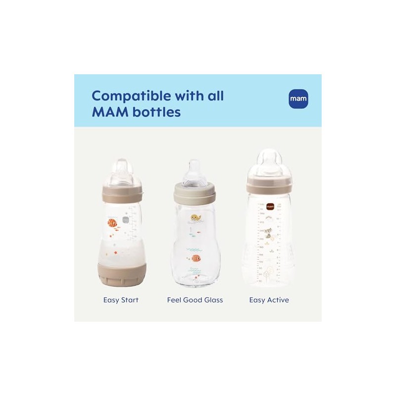 MAM Bottle Nipples, Level 3 Fast Flow Nipple, 4+ Months,