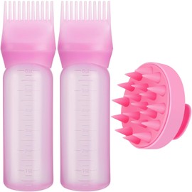 lylqmy Hair Dye Brush Bottle Hair Root Comb Applicator Bottles Hair Dye Tools Applicator Brush Bottles for Salon (pink)