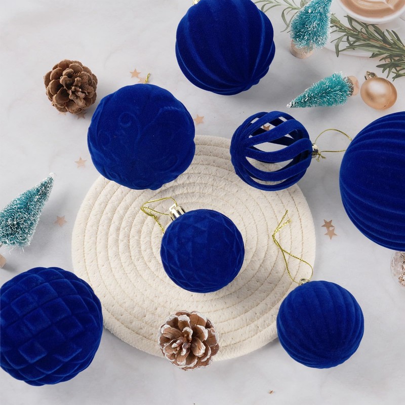 Velvet Hanging Ball Ornaments Set for Christmas Tree