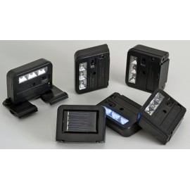 HOMEBRITE Solar Deck Light, Alarm Sign Light, Outdoor Stairway Light, Mini Spot Lights. Set of 6