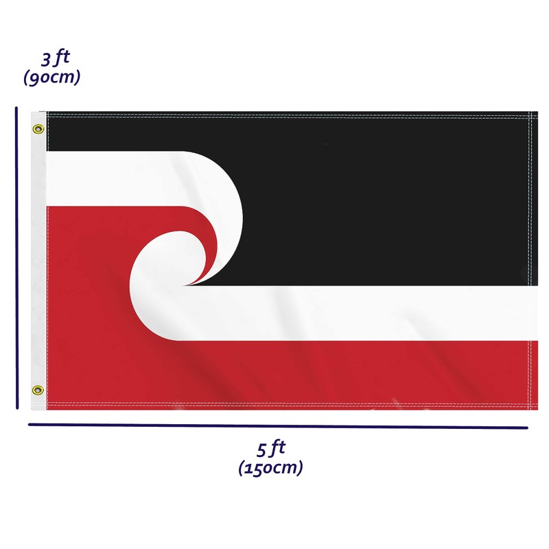 Large 3×5 FT Maori Flag, Big Maori 100D National Outdoor