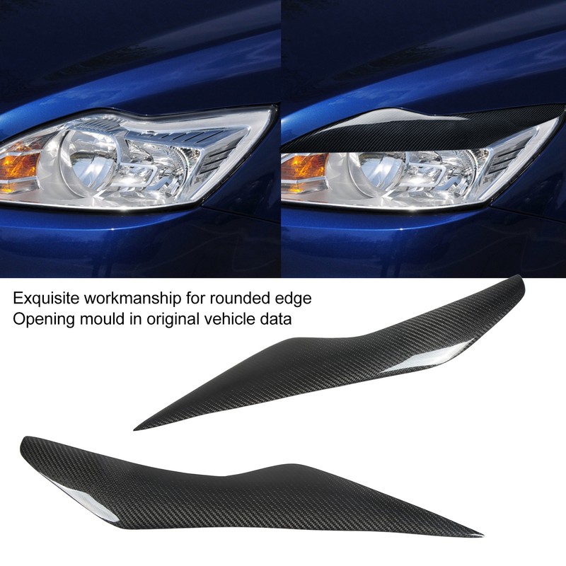 Front Headlight Eyelid Carbon Fiber Headlight Eyebrow Cover Replacement for