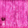 JMEXSUSS 300 LED Pink Curtain Lights, Remote Control Curtain String
