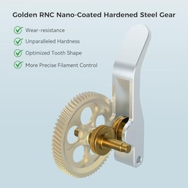 Engranaje de extrusor de latón actualizado para impresoras 3D Bambu Lab A1/A1 Mini, engranaje de extrusor nano-recubierto dorado RNC