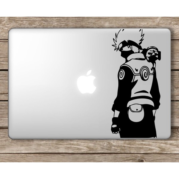 Hatake Kakashi and Pakkun Naruto - Apple MacBook Laptop Vinyl Sticker Decal, Die Cut Vinyl Decal for Windows, Cars, Trucks, Tool Boxes, laptops, MacBook - virtually Any Hard, Smooth Surface