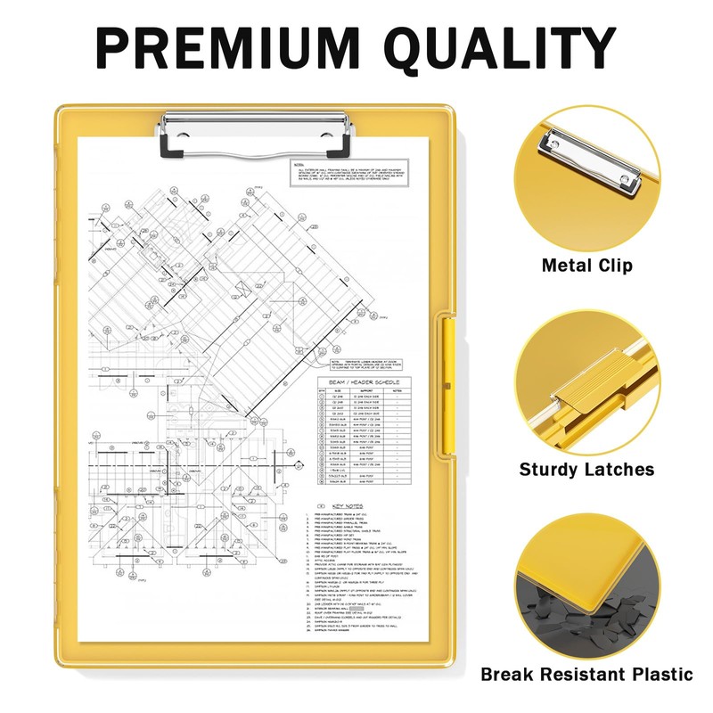 Rimilak Plastic Clipboard with Storage, Side Opening with 2 Compartment,