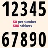 600 Pieces, 50mm - Number Stickers, Waterproof Vinyl Stick On