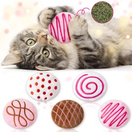 MALLMALL6 MALLMALL6 Catnip Toys for Cat - 5Pcs Chocolate Truffles Valentine's Day Catmint Interactive Teething Chew Kick Cat Toy Set for Indoor Kitten, Soft Plush Pet Supplies Gift for Kitten Lover