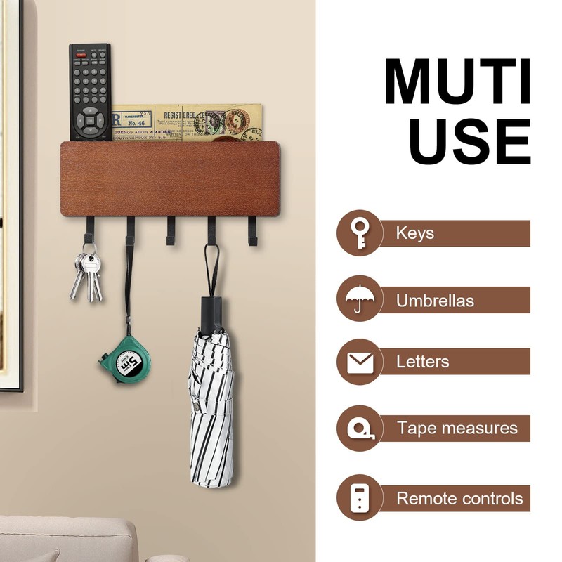 Uten Key Rack with Shelf, Key Holder Wall Mounted Strong