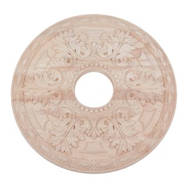 NICENEEDED Wood Ceiling Medallion 12 Inch OD x 2.8 Inch ID, Lighting Ceiling Cover Plate Ceiling Fan Medallion, Vintage Carved Flower Ceiling Medallion