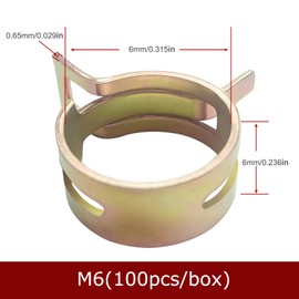 Ezitruz 100 Stück Federbandschellen Benzinschlauch Schellen, Schlauch Federklemme Kraftstoffleitung Schlauchschellen 6mm, Schlauchklemme für Wasserrohr Luftschlauch Silikon Vakuum Schlauchschelle