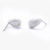 Sterling Silver Small Dome Brushed Waterdrop Pear Teardrop Stud Earrings