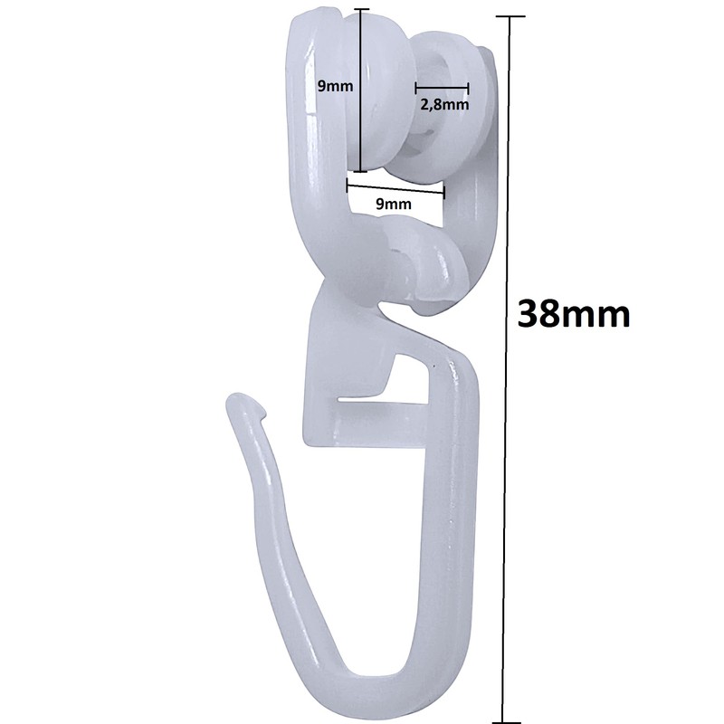 Raum² 100 Pcs White T Rail Camper Van Folding Hooks