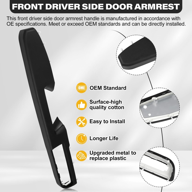 80994 Front Driver Side Door Armrest Handle Compatible with 2010-2014
