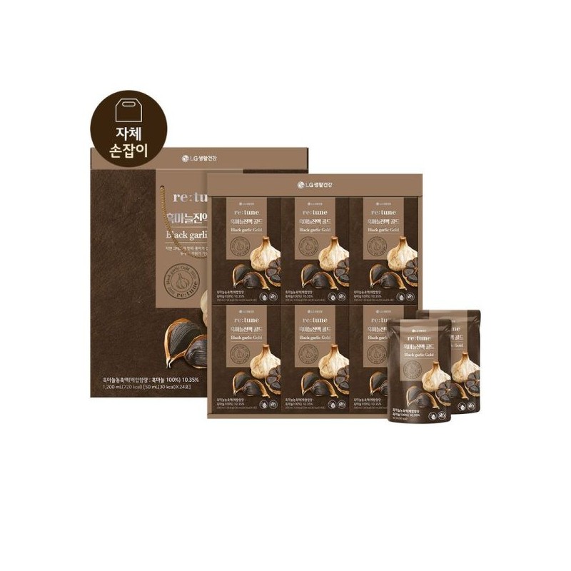 LG설식품선물세트 리튠 흑마늘진액 골드 50ML24포 4개 LG Health Food Gift