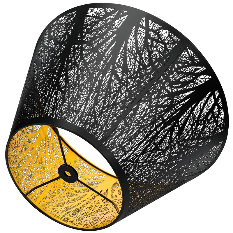 Medium Lamp Shade, ALUCSET Barrel Metal Lampshade with Pattern of