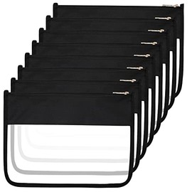 Teling 8 Bolsas de Maquillaje Transparentes de Chenilla Letra DIY Bolsa de Almacenamiento Cosmética Impermeable Portátil con Cremallera de Tela Oxford