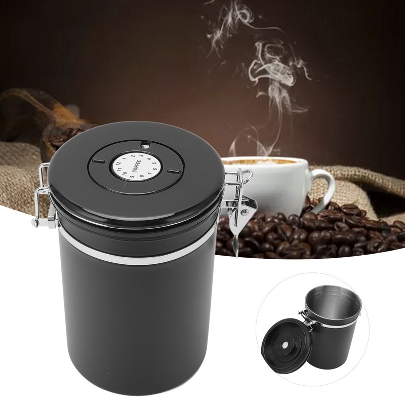 Coffee Bean Storage Stainless Steel Airtight Container Coffee with 30ml