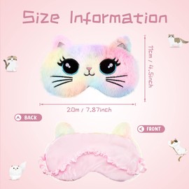 16 Pieces Kids Sleeping Mask Plush Sleeping Eye Cover for Kids Cute Unicorn Bunny Cat Rainbow Eye Mask for Sleeping Funny Sleep Eye Mask Blindfold for Adult Travel Lunch Break Pajama Party, 16 Styles