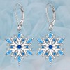 Snowflake Earrings for Women Sterling Silver Winter Snow Flower Leverback