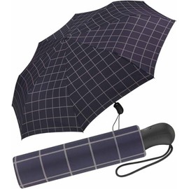 Esprit Easymatic Men's Pocket Umbrella Automatic Open/Close Gents - Check Blue