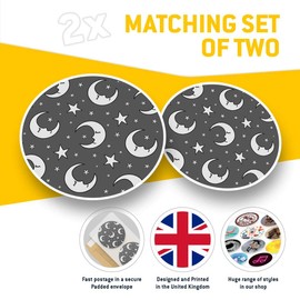 2 x 7.5cm Vinyl Stickers - Sleeping Moon Night Stars Dream Time Decals 37729