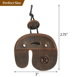 Ringsun Leather Archery Finger Tabs,Handmade Archery Finger Guard for Shooting Practice Gear, Recurve Bow Fingers Tab,Right Hand Brown RS02-8