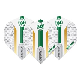 WINMAU Dart Flights - Prism Delta Xenon Extra Thick 100 Micron - 1 Set per pack (3 darts Flights in total) - Professional Darts Accessories - White and Green Dart Flights