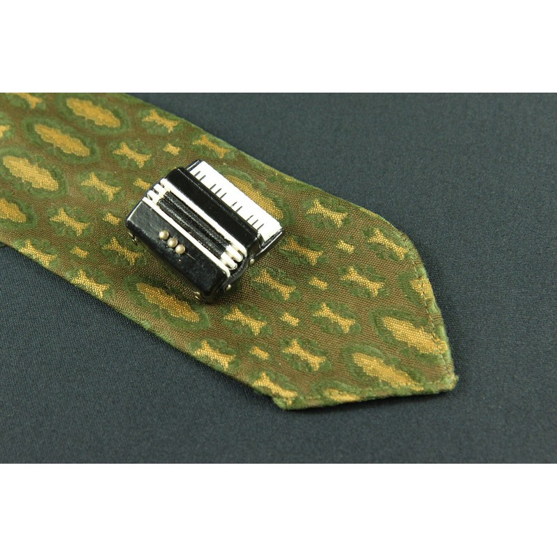 Miniblings Accordion Tie Clip Pin Pin Harmonica Shiffer's Piano, Wood,