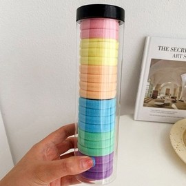 머리고무줄 세트 대용량 여성 머리고무끈 20개 파스텔 (WFJ0Q5B) Large Capacity Hair Tie Set for Women, 20 Pastel Hair Ropes (WFJ0Q5B)