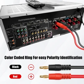 14AWG DC5521 to 4mm Banana Cable YACSEJAO 3FT/1M DC 5.5mm x 2.1mm to 4mm Banana Plug Cable DC 12V-24V Instrumentation Equipment Connector (DC5.5 * 2.1MM)