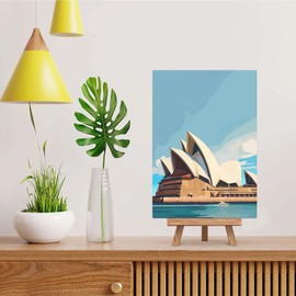 SKRYUIE Framed Paint by Numbers Kits for Adults City, Acrylic Sydney Oil Painting by Numbers Kits for Beginner with Paintbrushes Brushes Art Canvas for Home Decor 7.87x11.81 inch / 20x30 cm v12