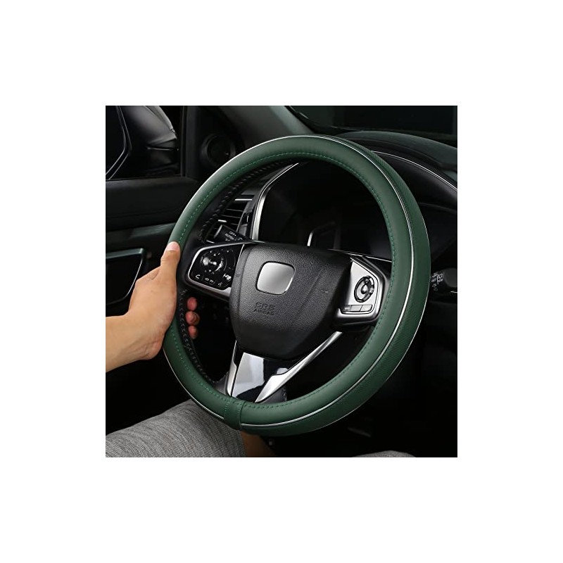 ALEMODR Custom Leather Steering Wheel Cover for Ford F-150, F-250,