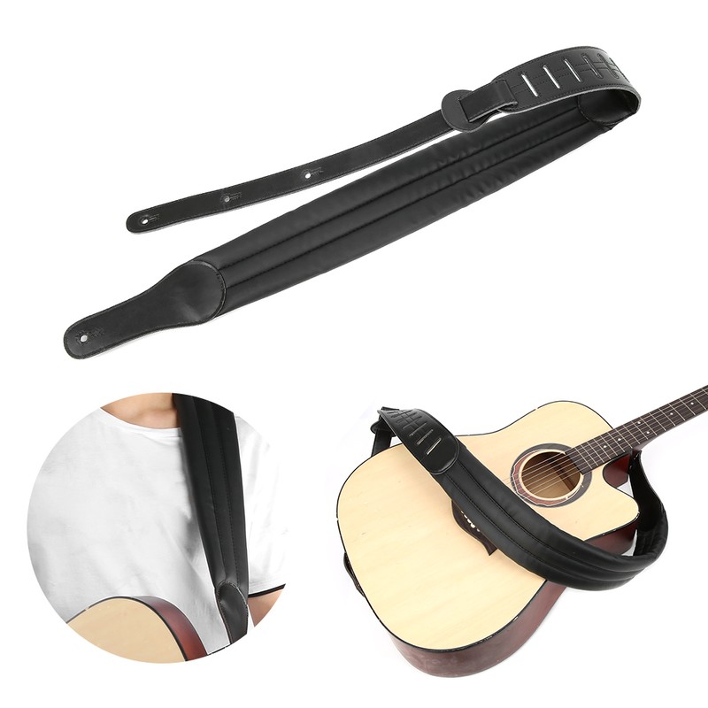 Guitar Strap Thickened Widened Adjustable PU Leather Decompression Shoulder Belt