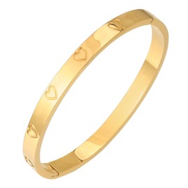 Eigso Unisex 4 mm Stainless Steel Bangle Bracelets for Women Men Vintage Stylish Zirconia Titanium Steel Bracelets Silver Gold Rose Gold Bracelet for Women Men, Stainless Steel, No gemstone