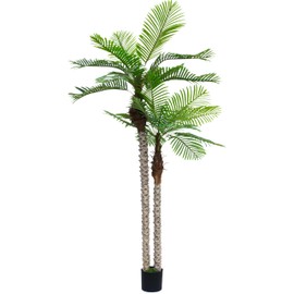 Haispring 8FT Artificial Palm Tree with Realistic Bark & Leaves, UV Resistant Faux Indoor Outdoor Palm Plant for Home, Office, Yard, Patio, and Living Room Decor (96 Inches)