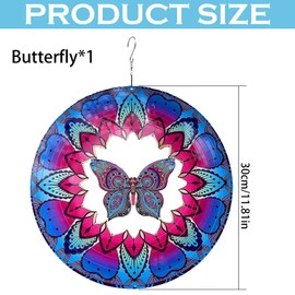 ZYEKIU Stainless Steel Wind Chime Garden Wind Chime Wind Chimes for Outdoor Hanging Windmills Windmill Rotatable 3D Hanging Wind Games 30 cm for Outdoor Living Room Window Corridor Garden Decoration