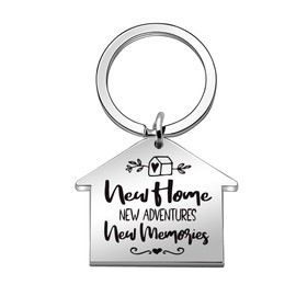 Maxforever Housewarming New Home Gifts, " New Home, New Adventures, New Memories " Keyring Keychain, New Home Keychain for Family and Friends