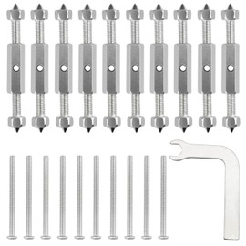 118 Type Switch Box Repair Tool, CTRICALVER Switch Socket Repair Cassette Screws Rod Set Metal Type, Adjustable Length Switch Box Repair Screw Rod with a Elbow Wrench (10 Sets)